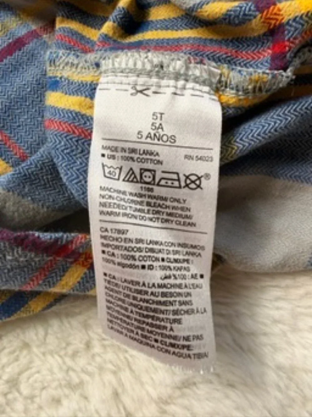Old Navy Boys Blue Plaid Button Up Shirt 5T Long Sleeve Cotton Flannel Holiday